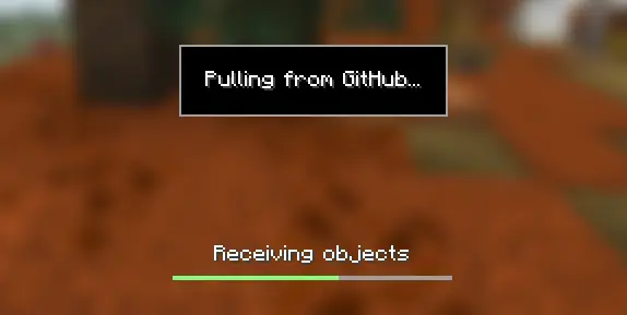 Pulling from GitHub while loading a world