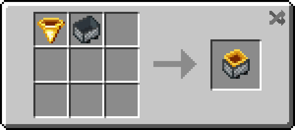 Golden Hopper Minecart Recipe