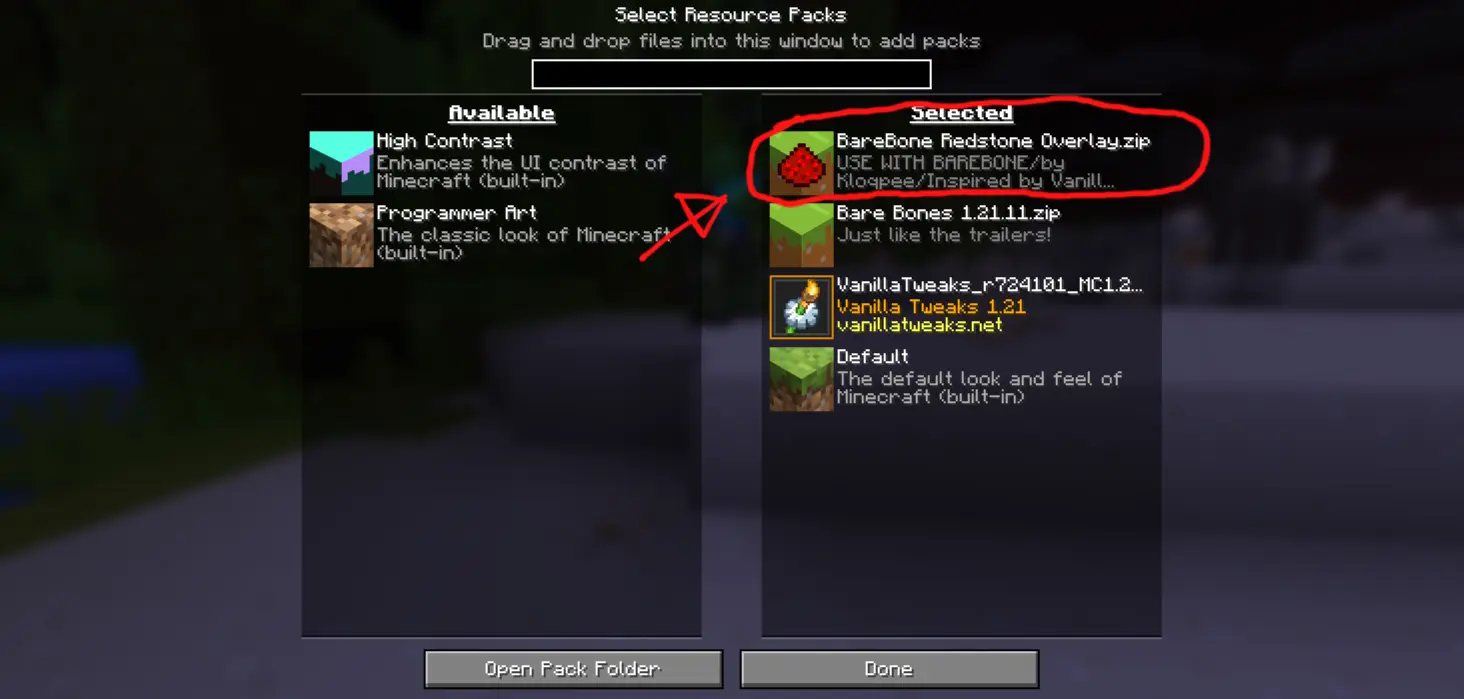 Texturepack GUI