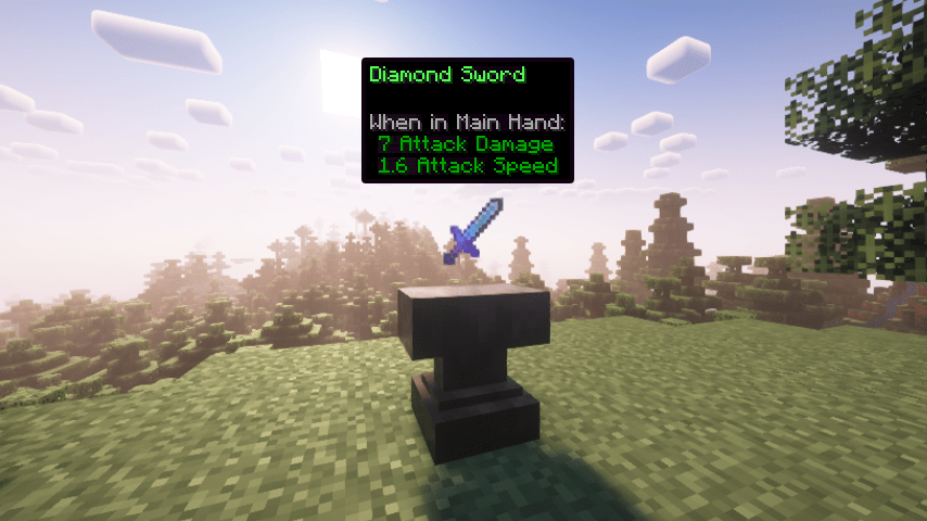 Sword with a colored display name