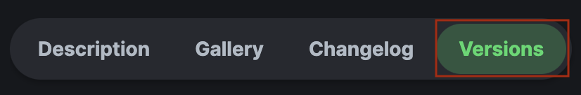 Click "Versions"