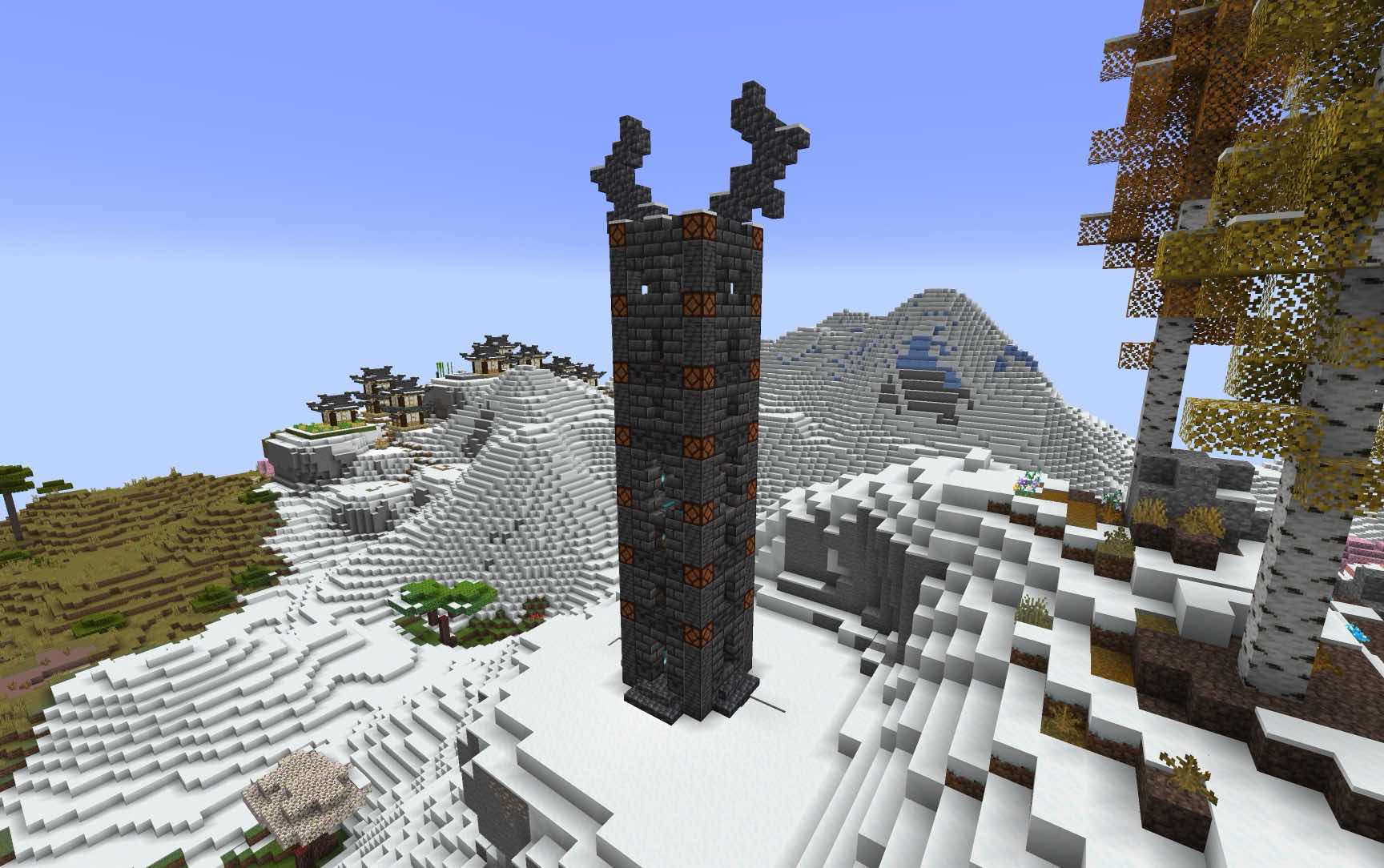 A black tower in Minecraft