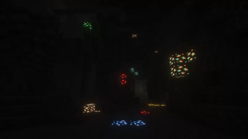 Glowing ores in minecraft