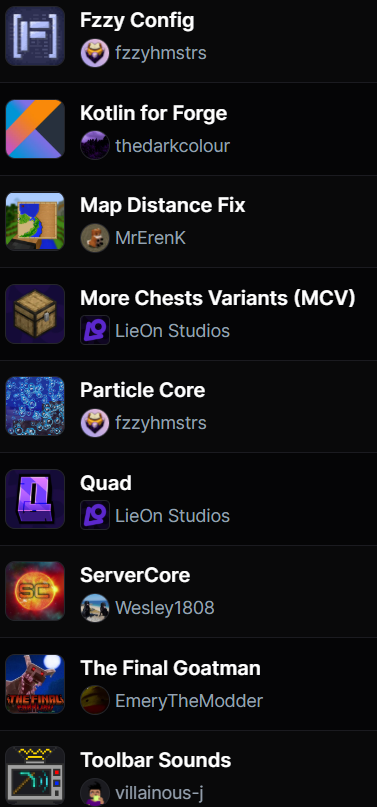 some of the mods added
