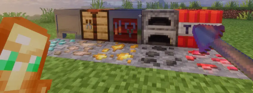 HQX upscaled items and PBR blocks and ores