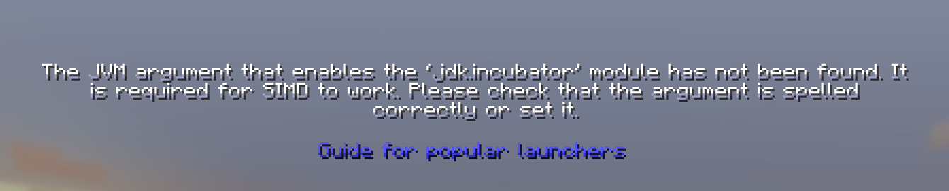 The expected JDK error