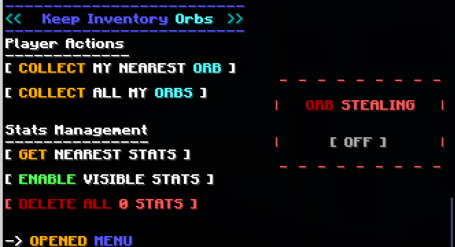 an image of the Menu showing all the options mentioned below