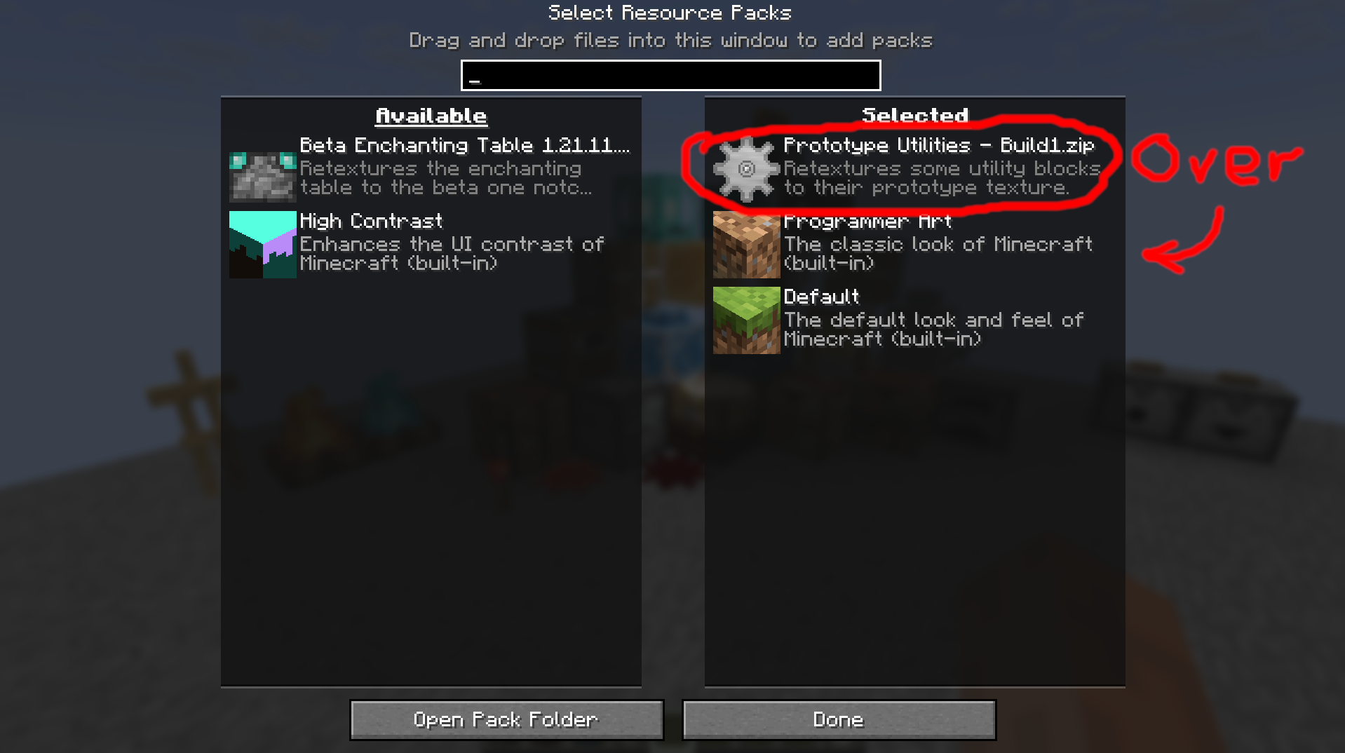 pack order