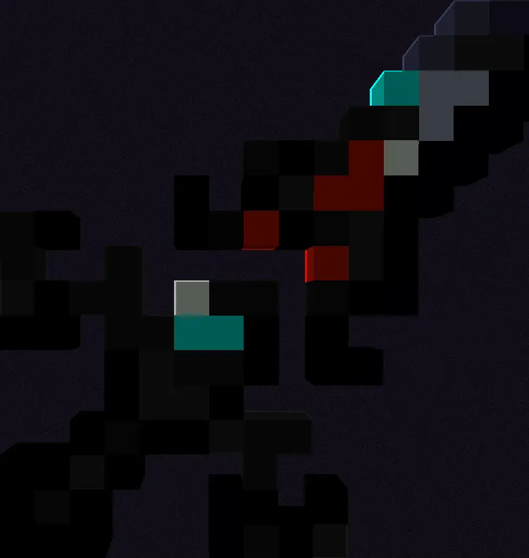 The Void Blade is half covered in darkness