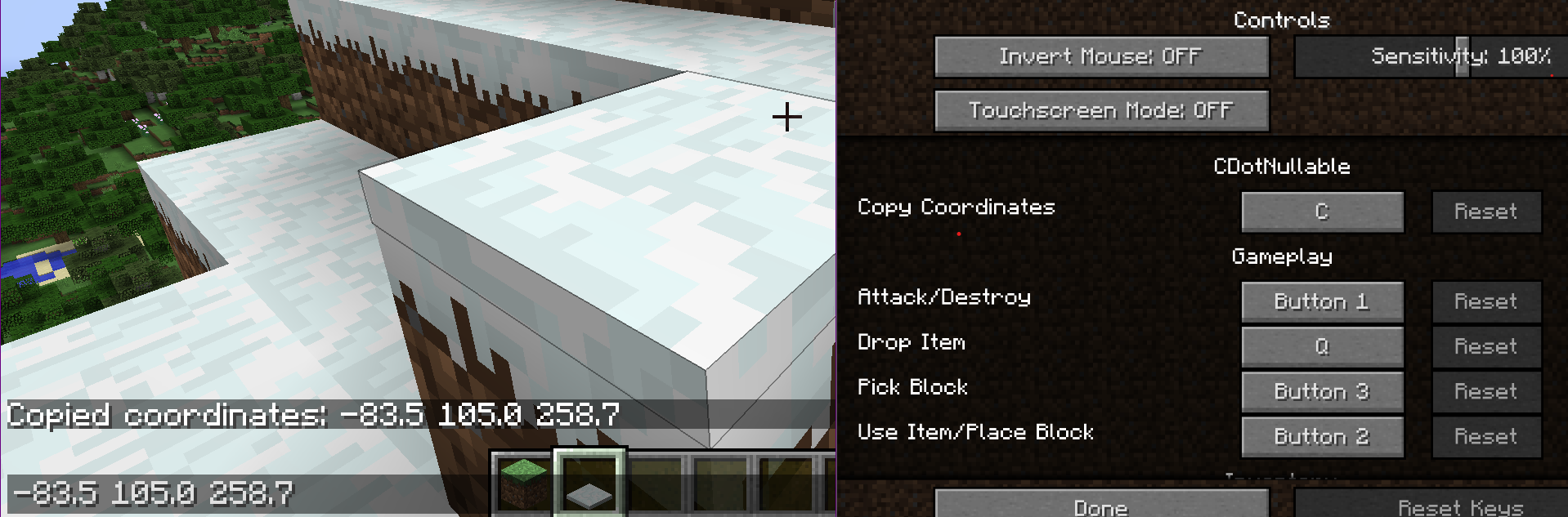Demonstration of the features that are added.