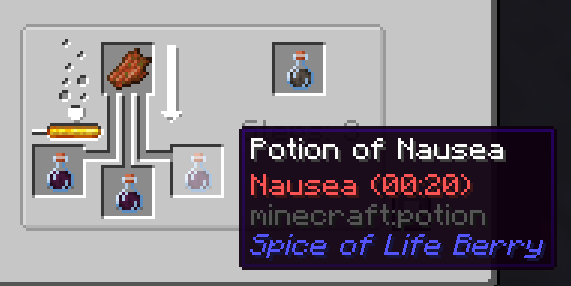 starvation potion crafted with nausea potion, and rotten flesh