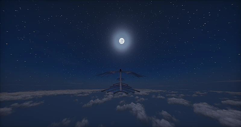 dragon flying in the sky at night