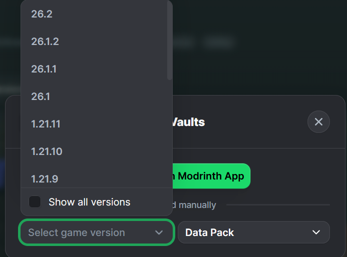 Select a Game Version
