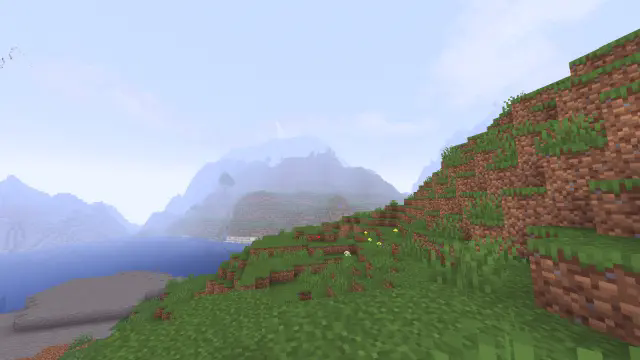 A mountain obscured by fog