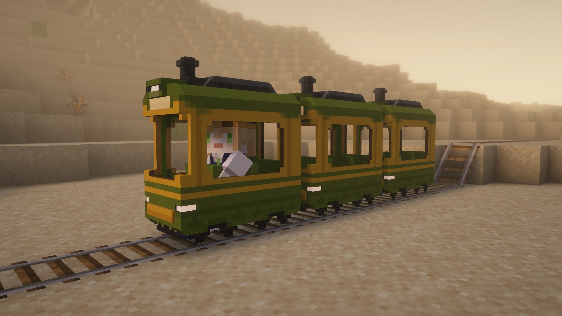 A line of Dooby train minecarts