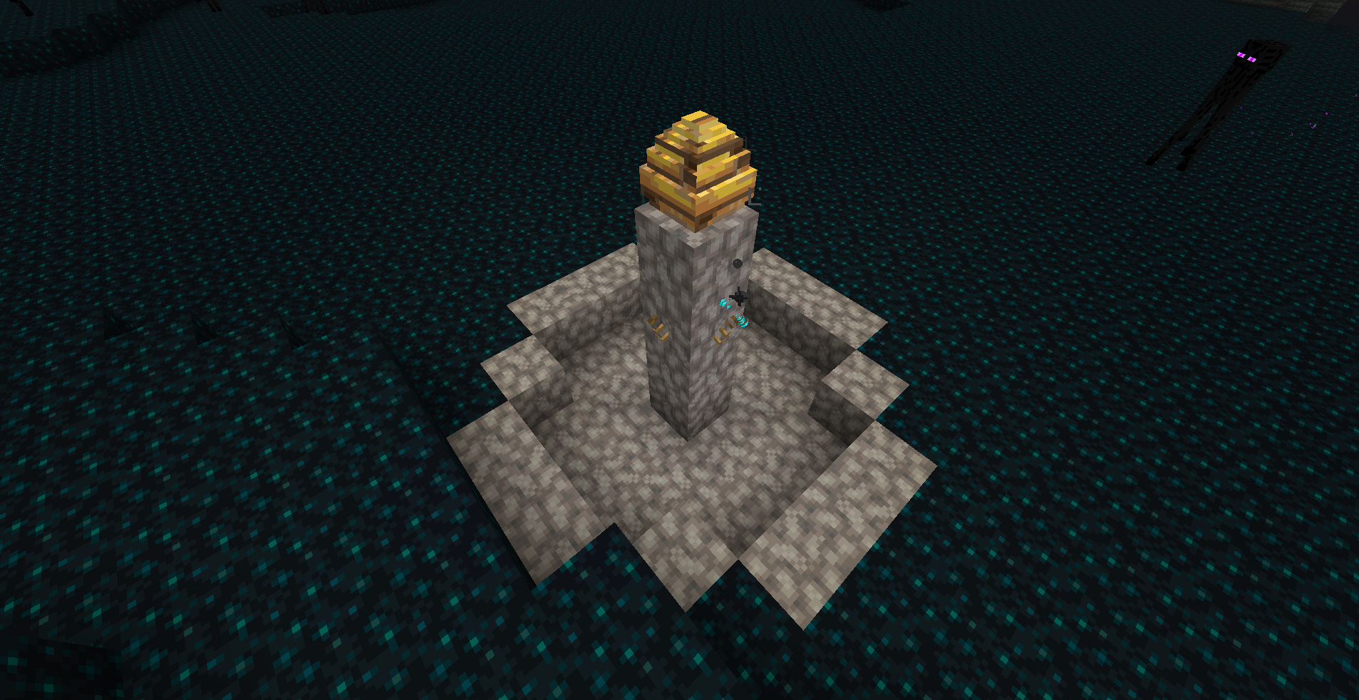 The End island, with retextured blocks and a retextured Dragon Egg.