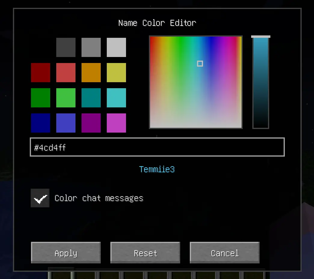 GUI of the mod