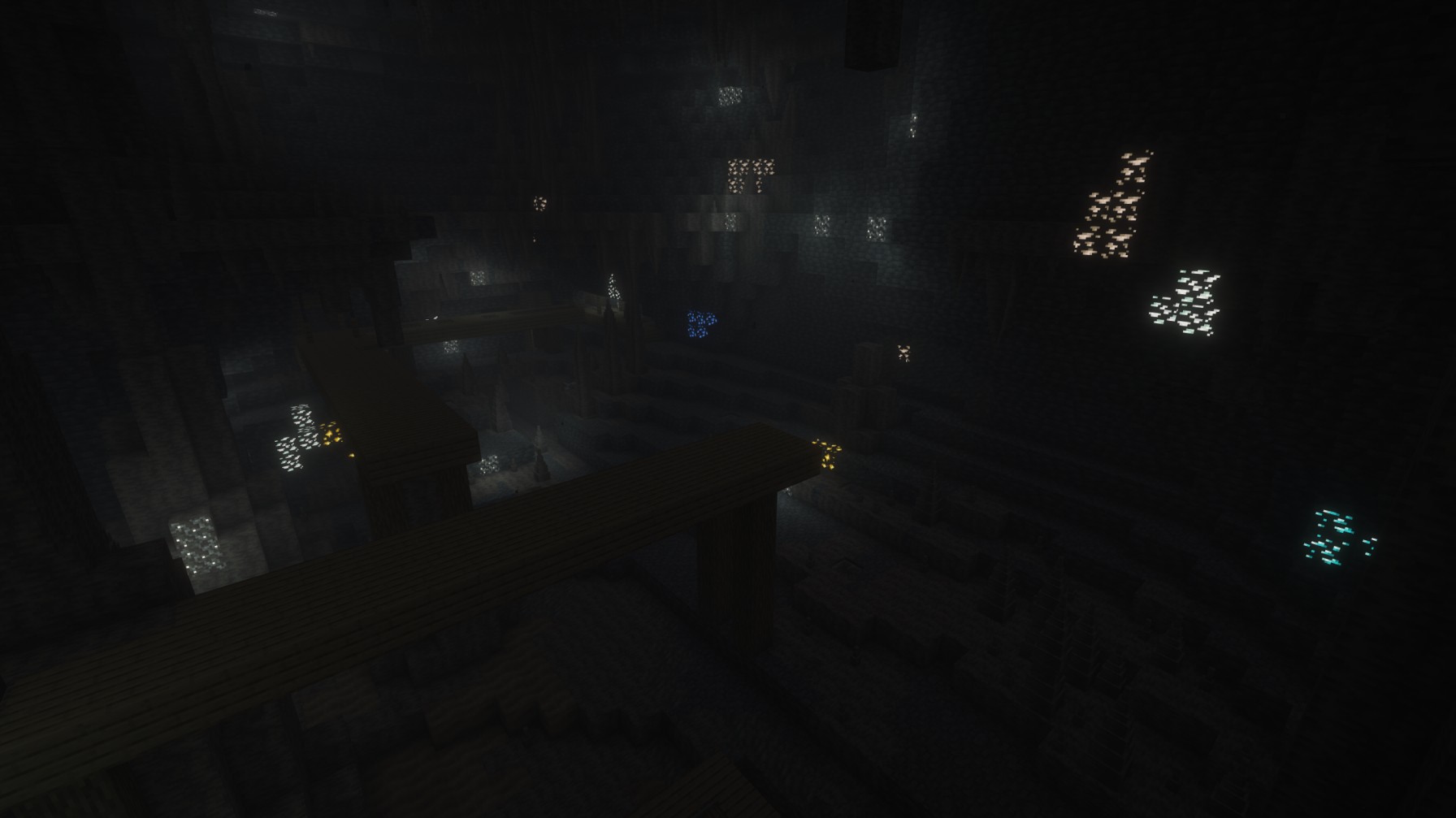 Vanilla / Create Ores (Shaders: Complematry With Glowing Ores Off)