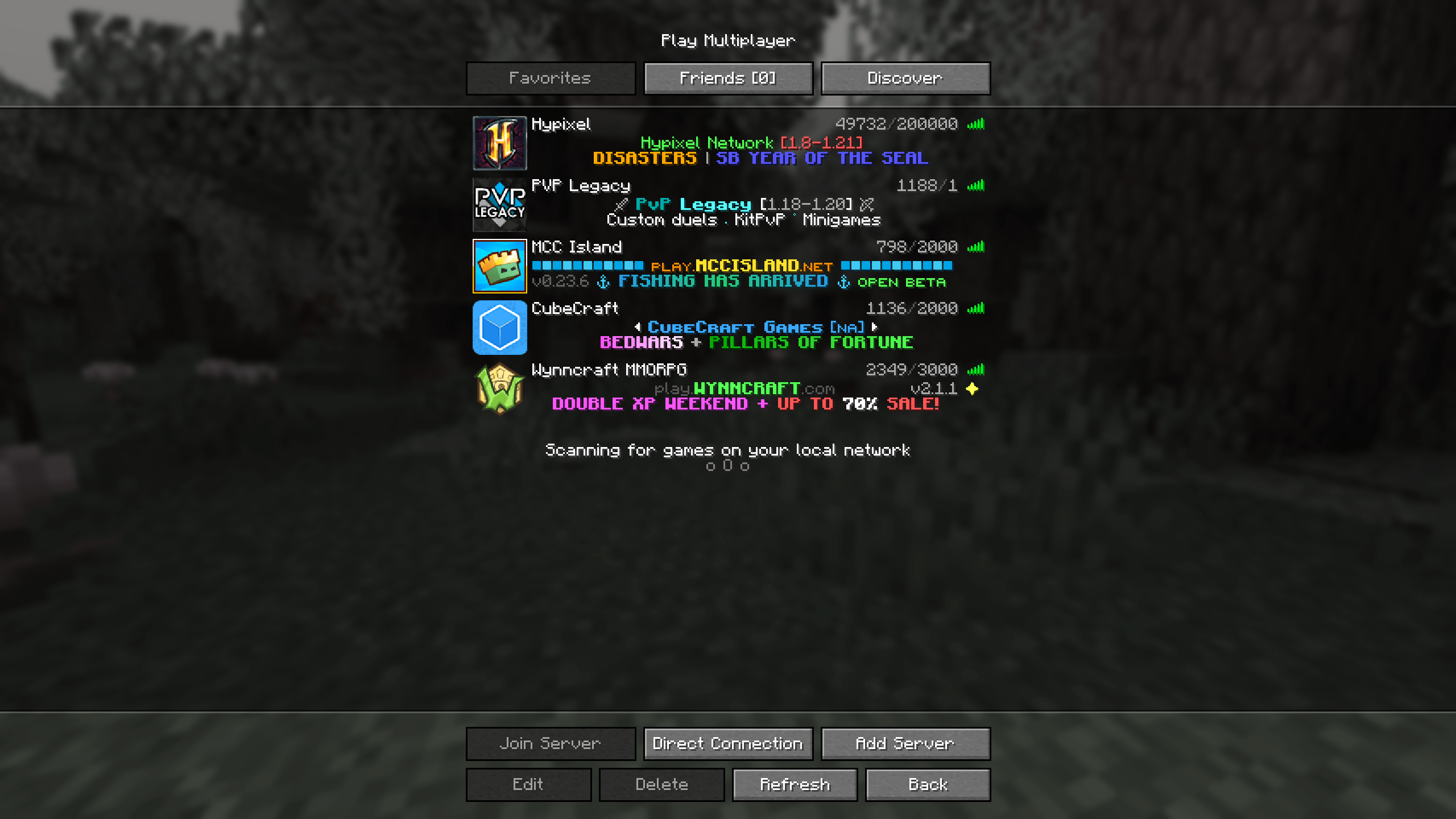 Default Server List