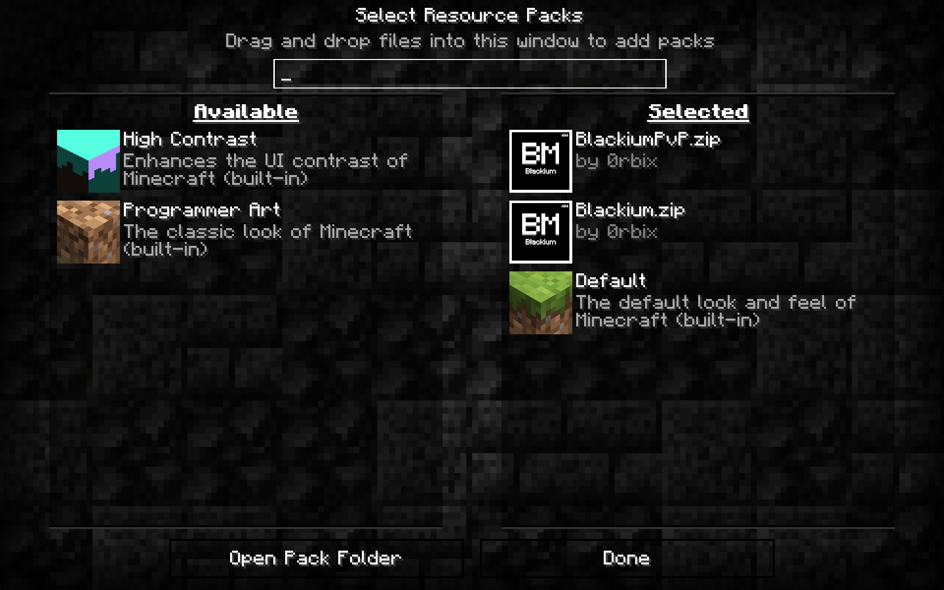 Resource Pack list with correct Order
