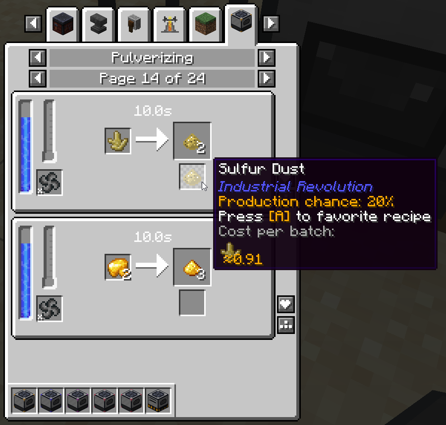 Pulverizer recipe example
