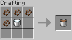 Chocolate Milk Buckets can be crafted with four Cocoal Beans and a Milk Bucket.