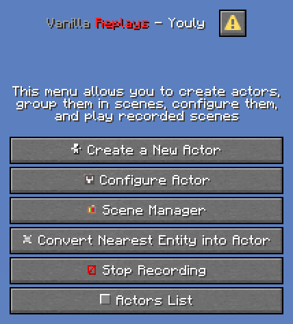 Vanilla Replays - Main Menu
