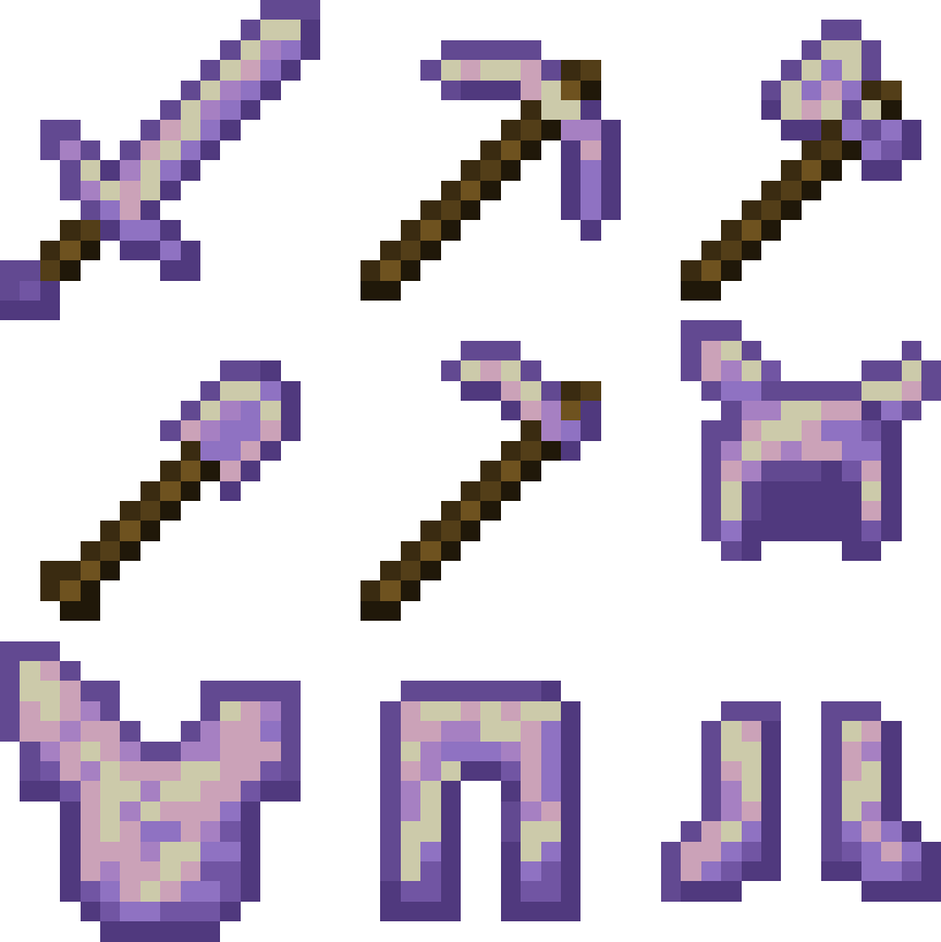 Amethyst tools & armor.
