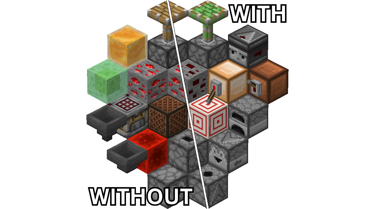 comparison between vanilla and the pack