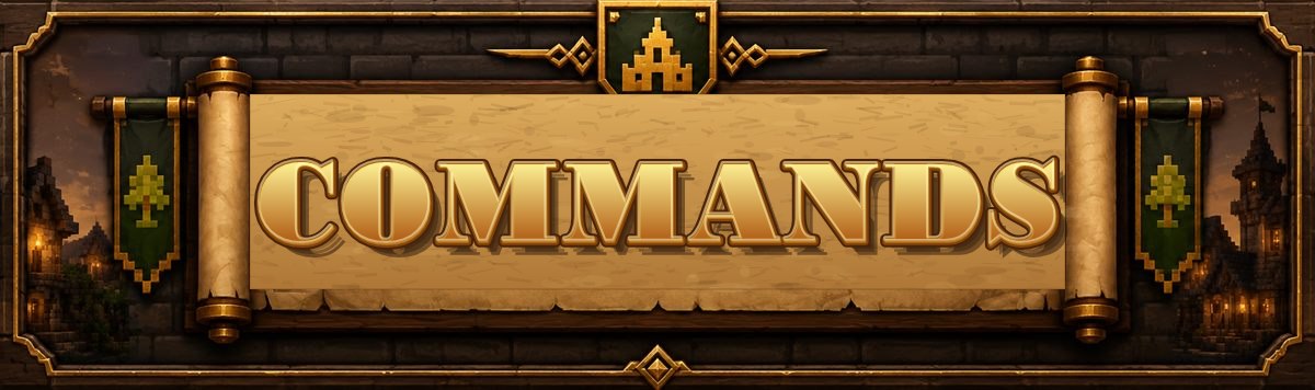 Towny-Themed Banner with the Text "COMMANDS".