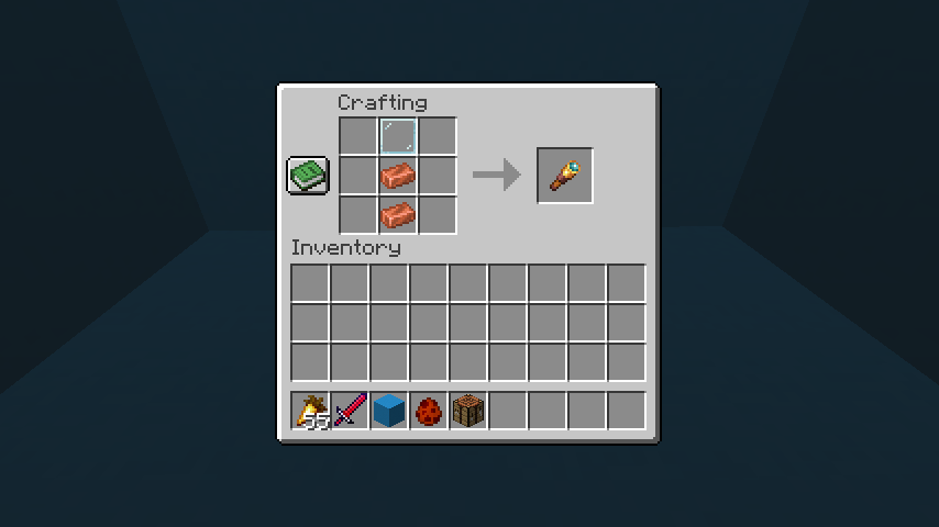 A crafting recipe for a spyglass.