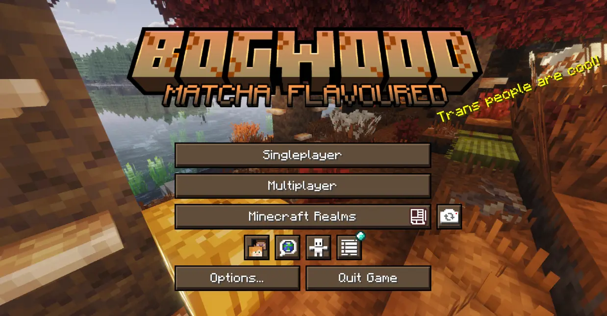 bogwood matcha flavoured log in screen