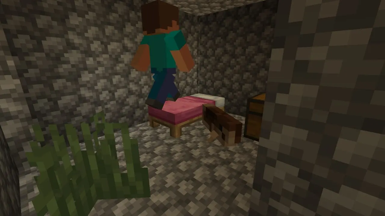 a steve and a fish that was dipped in chocolate