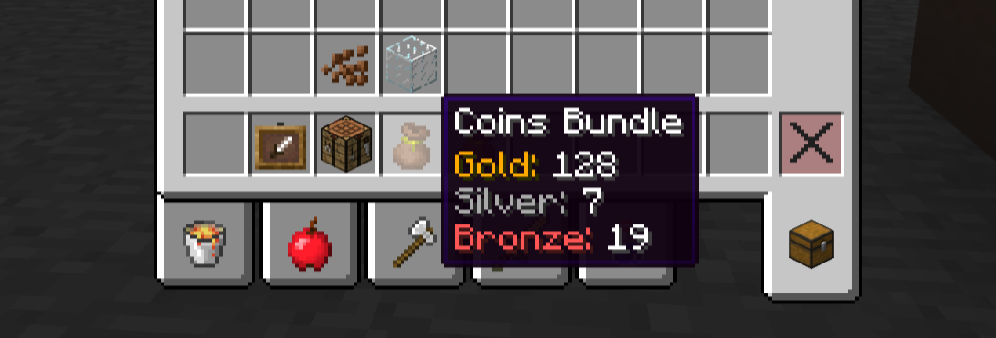 Coins bundle with coins
