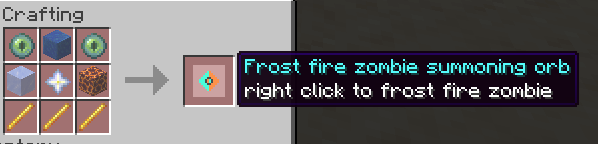 frost fire summoning orb recipe