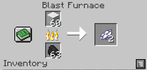 The image shows a blast furnace smelting white wool into white dye.