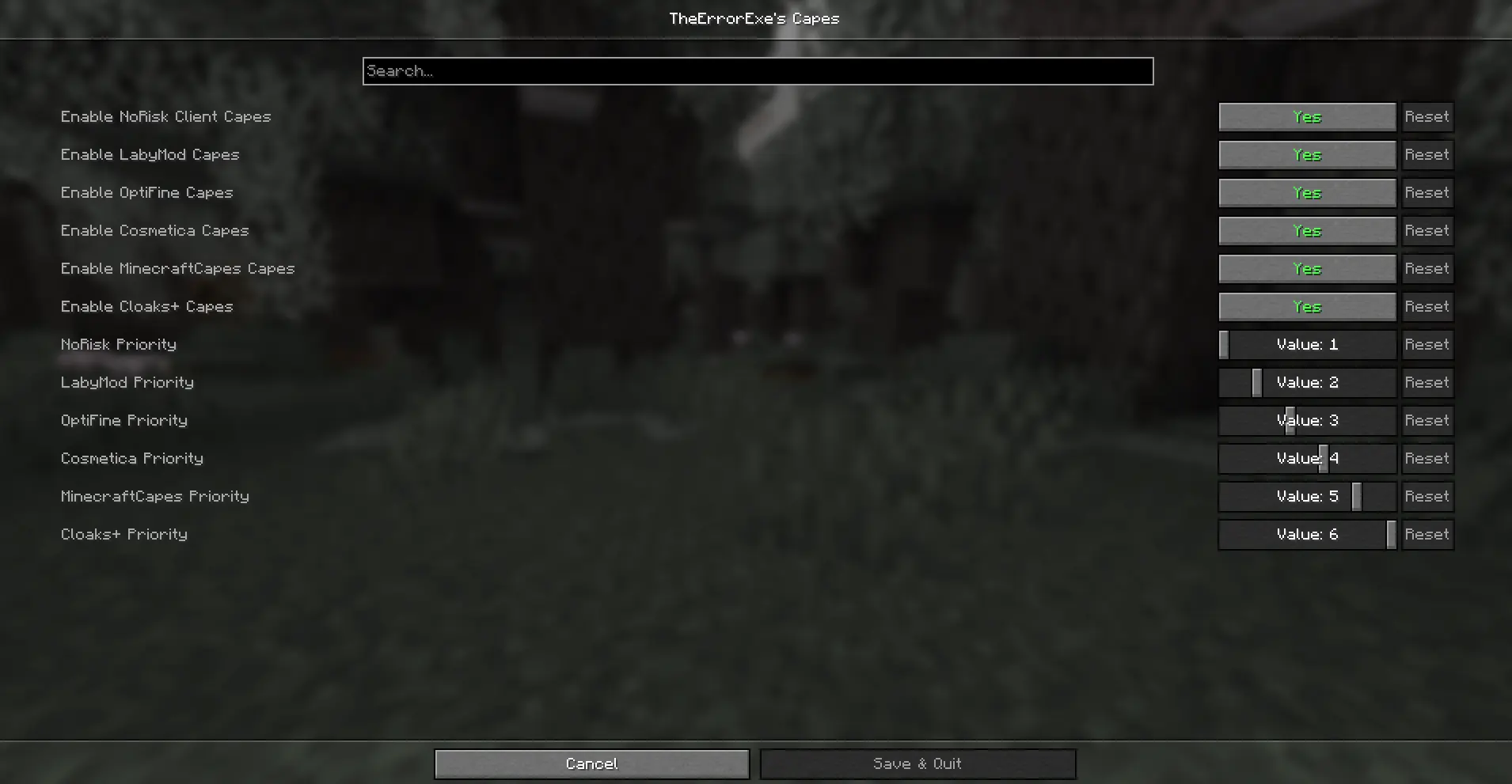 Configuration Menu
