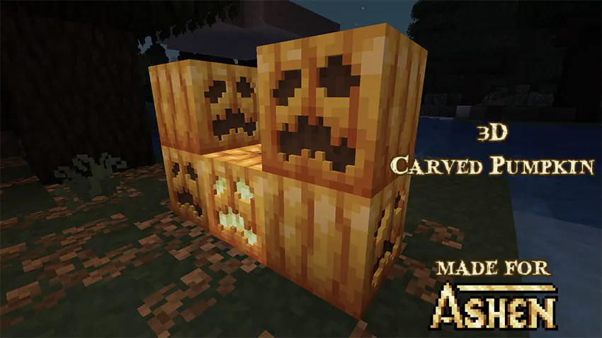 3D Carved Pumpkin Header