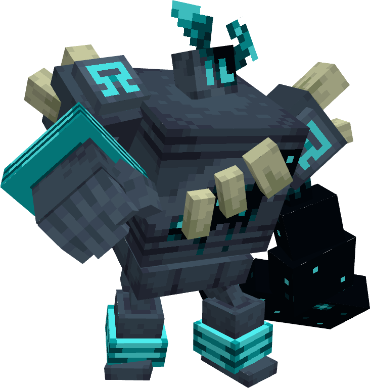 A Golurk with one arm replaced with a large arm-like sculk tendril, and various sculk themed aspects