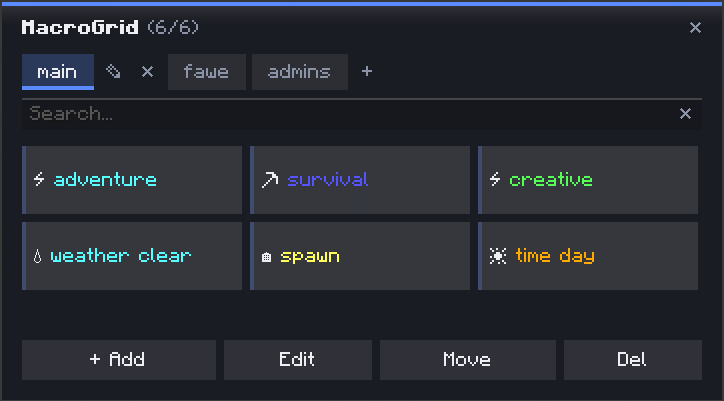 main menu