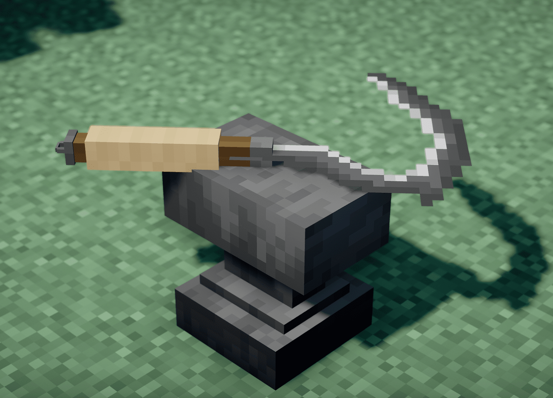 Sickle on anvile