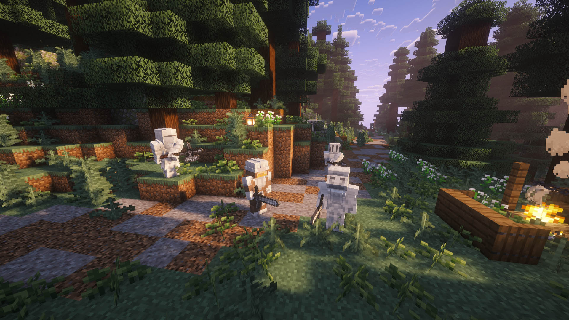 Knights standing near camp