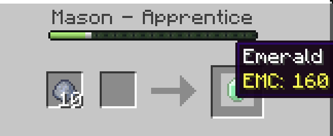 10 clay being converted to one emerald - the emeralds EMC is as much as the 10 clay