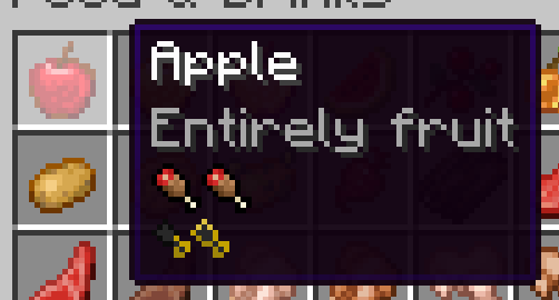 Showcases the system on an apple.