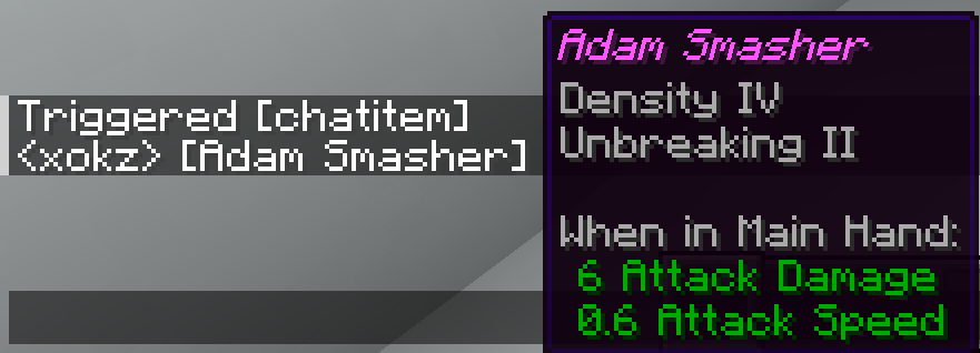 Item in chat