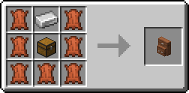 The crafting recipe for a basic backpack.