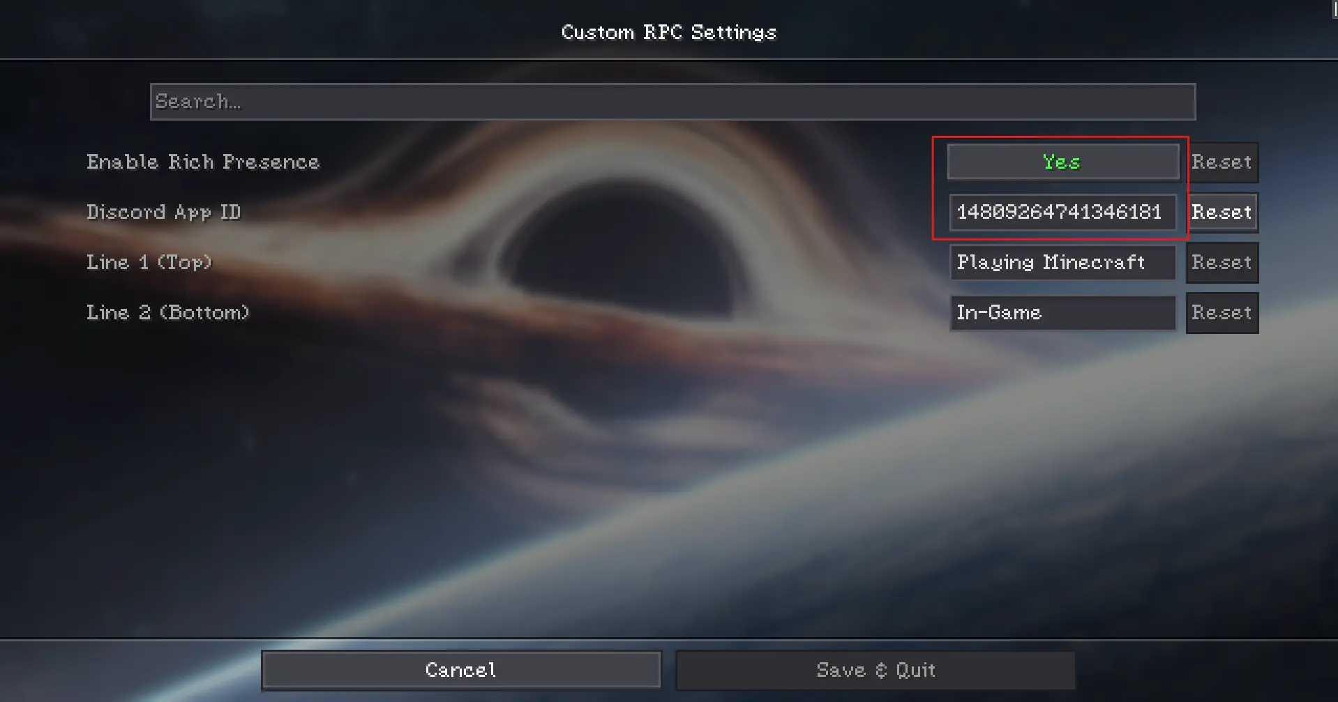 Custom RPC Settings