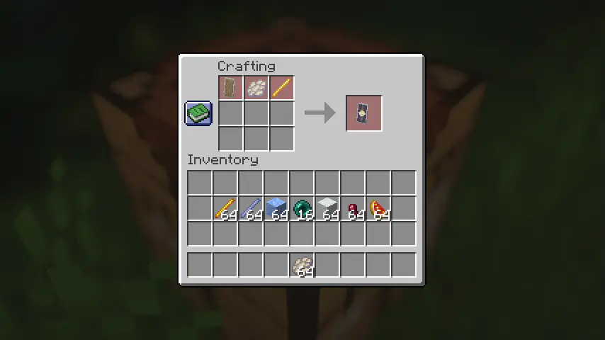 Image: Crafting GUI showing a shield, Phantom Membrane, and materials for a Stream enchantment