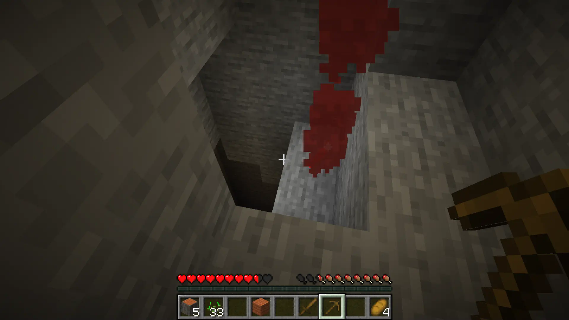 A flare in a player's view that is exploring a cave