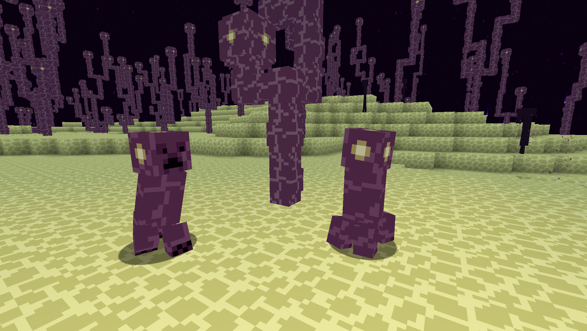 Two Chorus creepers in the end islands among chorus plants